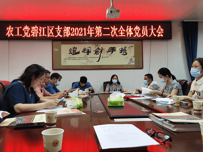 农工党碧江区支部召开2021年第二次全体党员会议