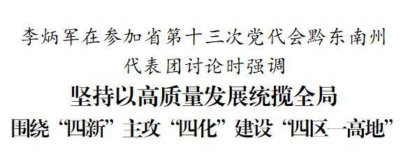 李炳军参加省第十三次党代会黔东南州代表团讨论